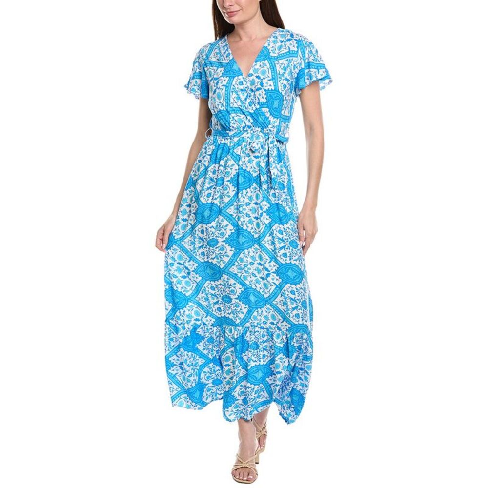 Anna Kay Womens  Joanna Wrap Maxi Dress, Blue